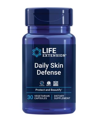 Life Extension Daily Skin Defense, Vitamin C, ceramides, Rosemary, Lemon Verbena, Helps Fight oxidative Stress &amp; The Appearance of Wrinkles, Gluten-Free, Once-Daily, Non-GMO, Vegetarian, 30 Capsules