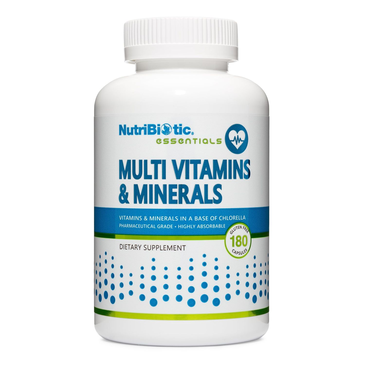 NutriBiotic - Multi Vitamins &amp; Minerals, 180 Ct Capsules (Formerly Hypoallergenic Multiple) | 72 Pure Trace Elements in a Base of Chlorella | Pharmaceutical-Grade &amp; Highly Absorbable | Gluten Free