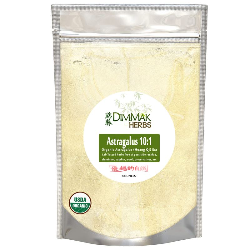 Organic Astragalus 10:1 Extract Powder | Huang Qi Concentrate Granules | Lab Tested, USDA Organic 4oz / 112g by Dimmak Herbs