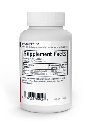 Kirkman - Calcium 200 mg - 120 Capsules - Supports Heart Function - Helps Maintain Strong Bones - Hypoallergenic