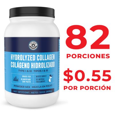 2lb Colageno Hidrolizado En Polvo Para Mujeres y Hombres - Pptidos de Colageno tipo I & III -Alimentado Con Pasto - Sin Sabor - Apoya articulaciones, piel, Cabello, uas - Mejor Valor Por Tu Dinero