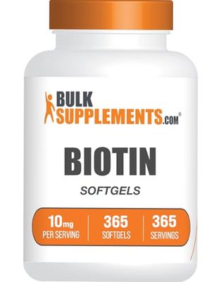 BulkSupplements.com Biotin 10000mcg Softgels - Vitamin B7, Biotin Vitamins for Hair, Skin and Nails, Biotin Supplement - Gluten Free, 1 Softgel per Serving, 365 Count (Pack of 1)