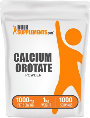 BulkSupplements.com Calcium Orotate Powder - Calcium Powder Supplement, Calcium Orotate Supplements - Gluten Free, 1000mg (100mg Calcium) per Serving, 1kg (2.2 lbs) (Pack of 1)