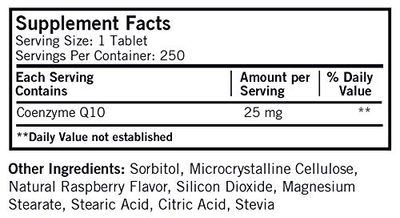 Kirkman Coenzyme Q10 25 mg Children's Chewable Tablets || 250 Tablets || CoQ10 || Free of Common allergens || Gluten Free || Casein Free || Supports Immune System