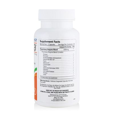 HCP Formulas - Fibrenza - Systemic Enzyme Complex with Fibrinolytic & Proteolytic Enzymes - Fibrin Defense & Cardiovascular Support - Vegetarian - Dietary Supplement - 60 Caps