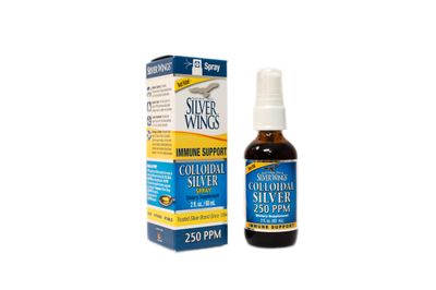 Natural Path Silver Wings Colloidal Silver Liquid - Enhanced Immune Support Supplement - 250ppm (1250mcg) - 2oz Spray