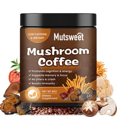 Mushroom Coffee for Smoothies/Latte, Mushroom Powder Blend (57 Servings) with Lions Mane, Reishi, Cordyceps, Turkey Tail, Chaga - Mushroom Supplement for Energy, Focus, Immune- 8 oz