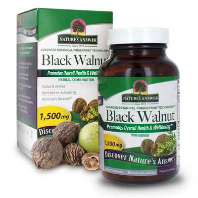 Nature&#39;s Answer Black Walnut Complex Vegetarian Capsules Powder, 90-Count Black Walnut | Vegan | Non-GMO Black Walnut Wormwood | Natural Cleanser | Detoxifier Support