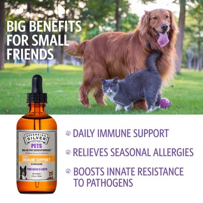 Sovereign Silver Bio-Active Silver Hydrosol for Pets Immune Support, 4 oz.