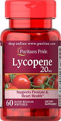 Puritan&#39;s Pride Lycopene Softgel 20 Mg, Promotes Prostate and Heart Health, 60 Count