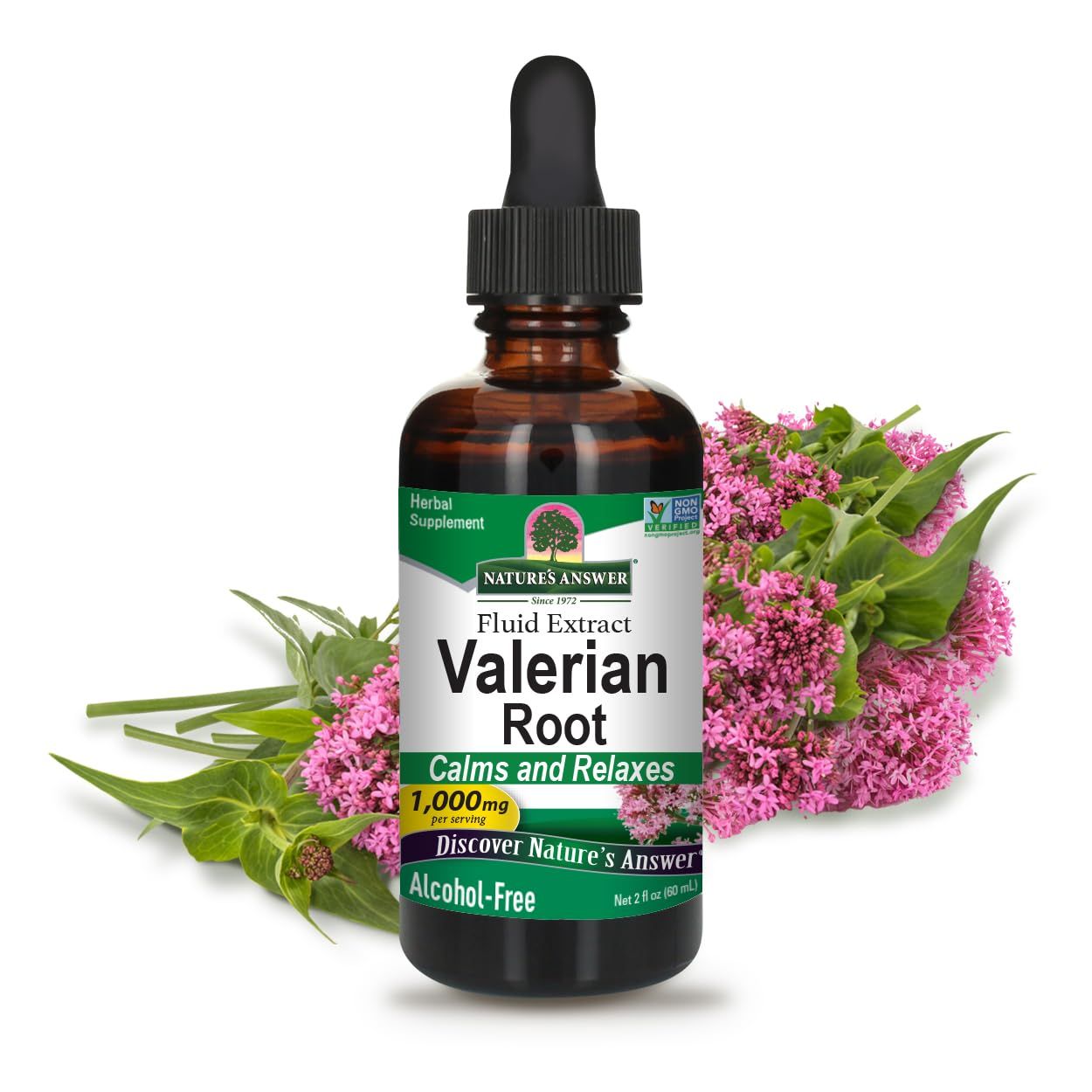 Nature&#39;s Answer Valerian Root 2 Ounce Extract - Alcohol Free, Gluten Free, Kosher, Non GMO, Made in USA - Calming &amp; Relaxation Support - Valerian Root for Sleep, Rest and Sleep Aid