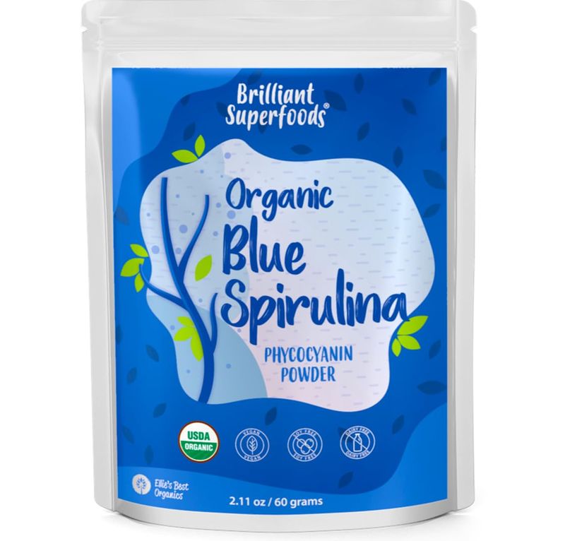 Ellie's Best Organic Blue Spirulina Powder (Phycocyanin Extract) - 60 Servings - Odorless - Vegan, Non GMO, Gluten-Free, Dairy-Free - Organic Food Coloring - for Smoothies &amp; Protein Drinks etc
