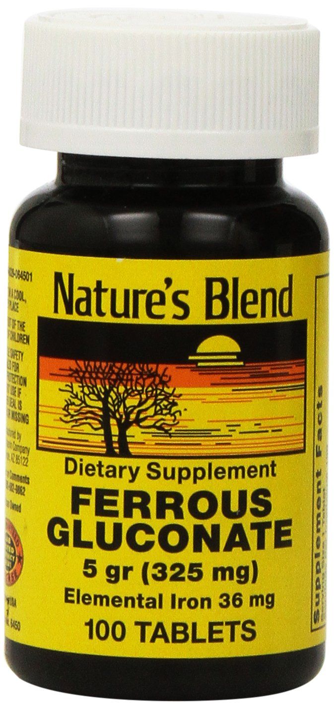 Nature&#39;s Blend Ferrous Gluconate Tablets, 100 Count