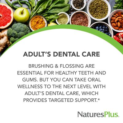 Natures Plus Adults Dental Care Probiotic - Supplement for Teeth &amp; Gum Health - Peppermint Flavor - 60 Vegetarian Lozenges (30 Servings)