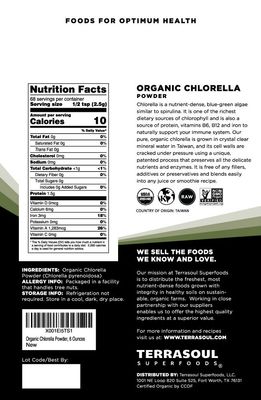 Terrasoul Superfoods Organic Chlorella Powder (Cracked Cell Walls), 6 Ounces, Sourced from Taiwan