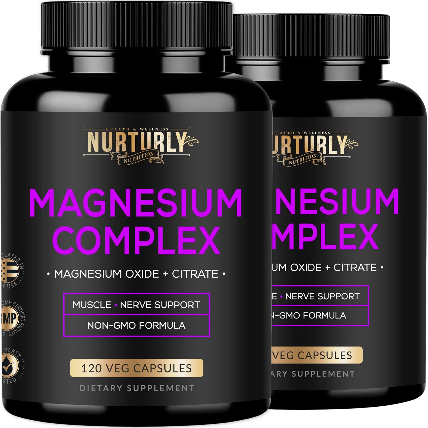 Magnesium Citrate &amp; Oxide 500mg Complex Supplement - High Absorption Maximum Strength - Helps Support Bone Density and Strength, Muscles, Energy and Sleep - 240 Vegan Capsules