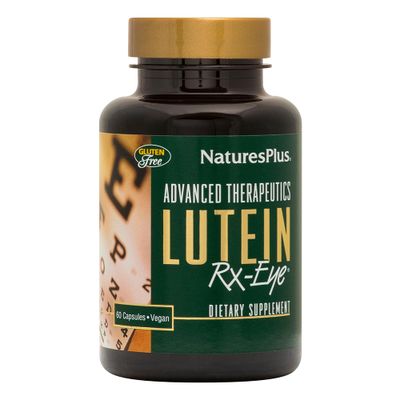 Natures Plus Advanced Therapeutics Lutein Rx-Eye - 20 mg, 60 Vegetarian Capsules - Eye Function Support Supplement Enhanced with Zeaxanthin, Antioxidant - Gluten-Free - 20 Servings