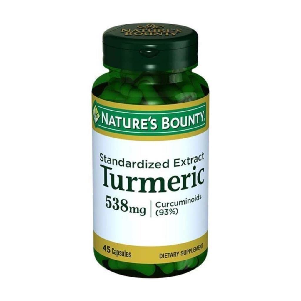 Nature&#39;s Bounty Turmeric Pills and Herbal Health Supplement, Antioxidant Health, 538mg, 45 Capsules
