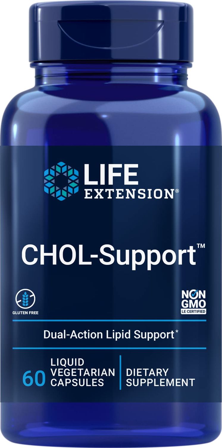 Life Extension CHOL-Support Cholesterol Management Support Supplement - Gluten-Free, Non-GMO, Vegetarian - 60 Liquid Vegetarian Capsules