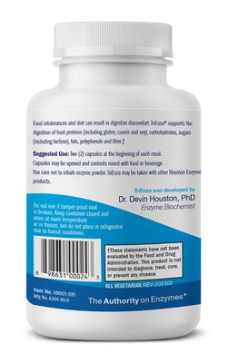 Houston Enzymes TriEnza - Digestive Enzyme Supplement for Gluten, Casein, Soy, Proteins, Carbohydrates, Fats & Polyphenols - Digestive Enzymes for Women & Men (90 Capsules)