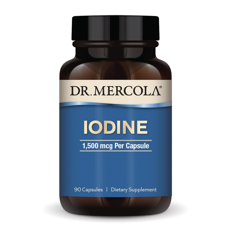 Dr. Mercola, Iodine, 90 Servings (90 Capsules), Helps Support Bone and Brain Health, Helps Support Energy Levels, Non GMO, Soy Free, Gluten Free
