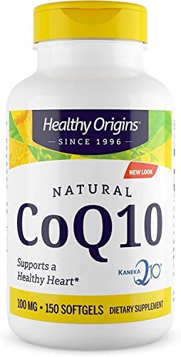 Healthy Origins CoQ10 (Kaneka Q10) 100mg Softgels - Heart Health &amp; Energy Supplement - Gluten Free - Non-GMO - 150 Softgels