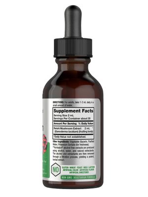 Horbach Reishi Mushroom Supplement | 2 fl oz Liquid Extract | Ganoderma Lucidum Tincture | Vegetarian, Non-GMO, Gluten Free