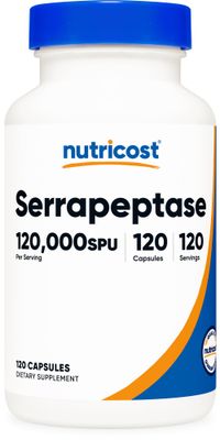 Nutricost Serrapeptase 120,000 SPU, 120 Capsules - Gluten Free, Non-GMO, and Vegetarian Friendly