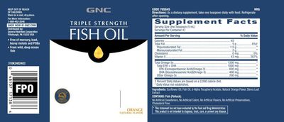 GNC Triple Strength Fish Oil | 1000 mg of EPA/DHA Omega-3s, Supports Heart, Brain, Skin, Eye, and Joint Health | Orange | 8 fl.oz