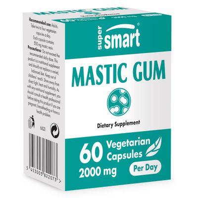 Supersmart - Mastic Gum Supplement 2000mg per Day - Natural Mastic Tree Extract - H. Pylori Fight | Non-GMO &amp; Gluten Free - 60 Vegetarian Capsules