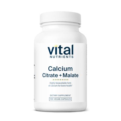 Vital Nutrients Calcium Citrate and Malate Complex 150mg | Vegan Supplement | Support Bone Strength, Muscle and Cardiovascular Health* | Gluten, Dairy and Soy Free | 100 Capsules