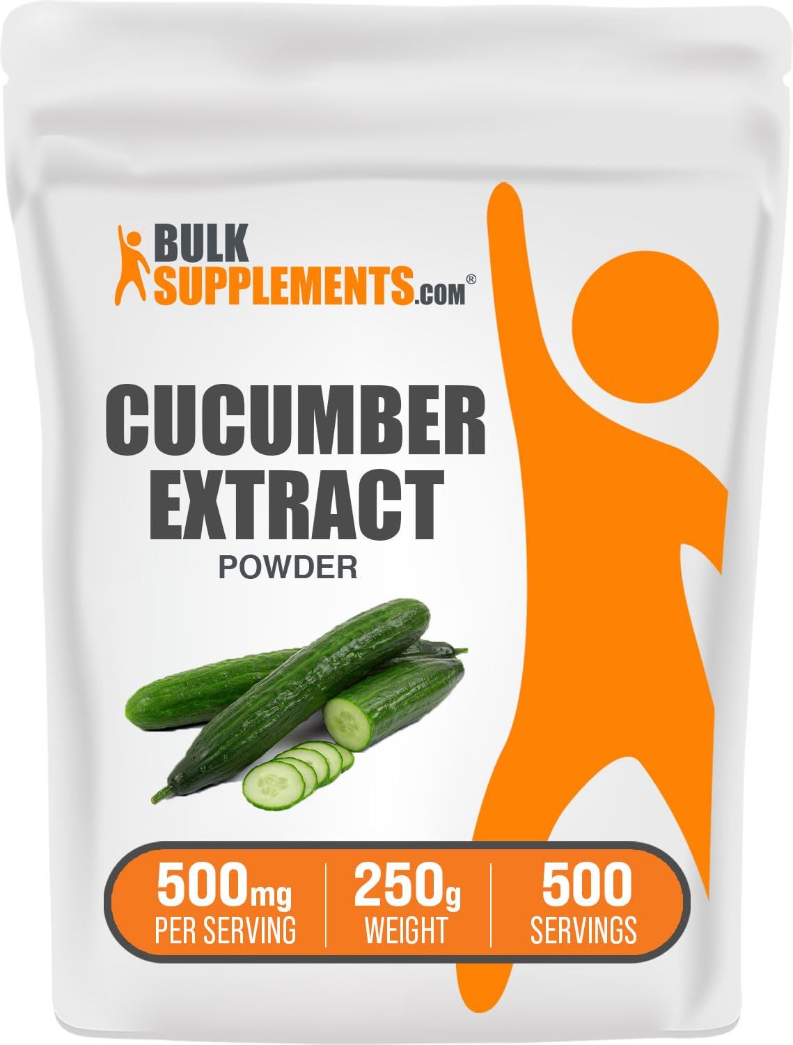 BulkSupplements.com Cucumber Extract Powder - Cucumber Supplement, Cucumber Powder, for Hydration - Vegan &amp; Gluten Free, 500mg per Serving, 250g (8.8 oz) (Pack of 1)