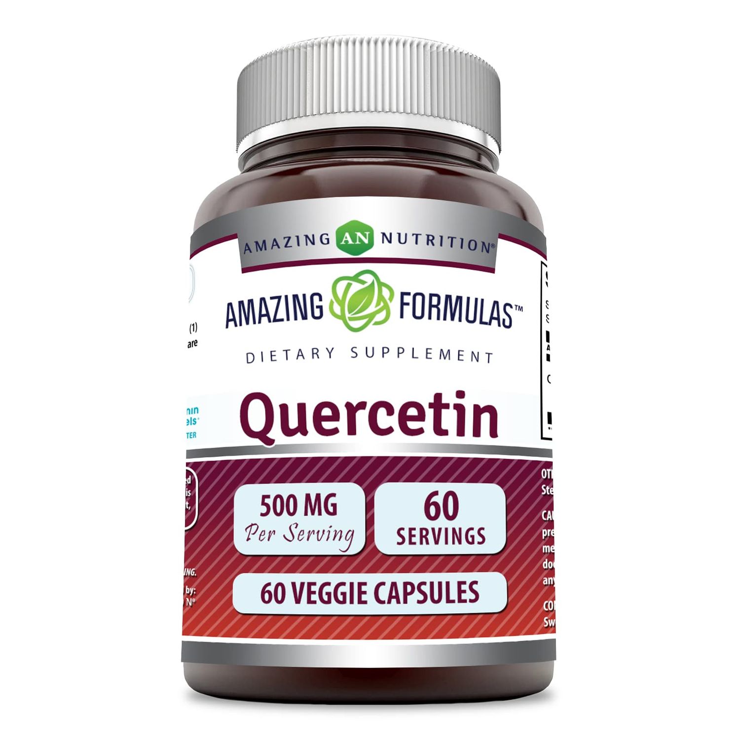 Amazing Formulas Quercetin 500mg Veggie Capsules Supplement | Non-GMO | Gluten Free | Supports Overall Health &amp; Well Being (60 Count)