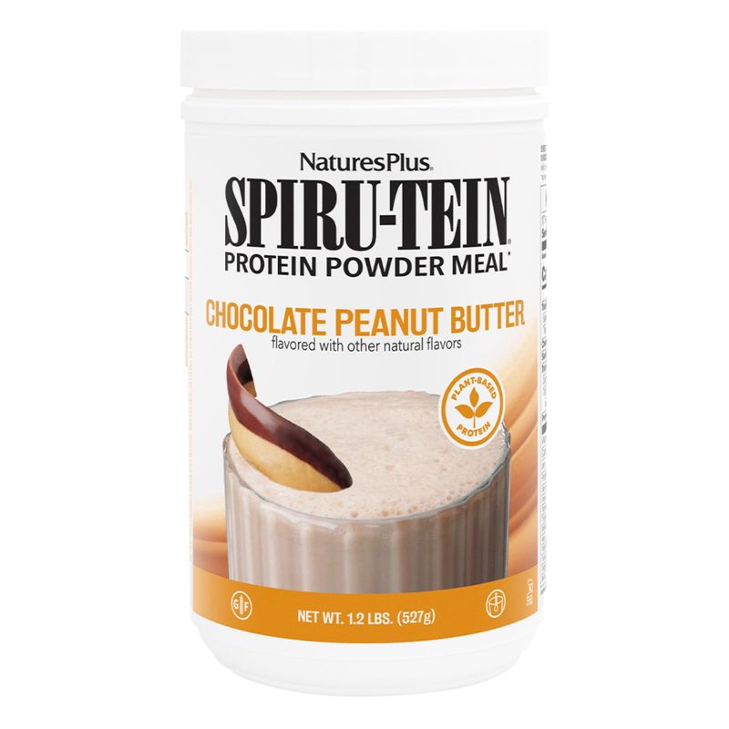 Natures Plus SPIRU-TEIN - Chocolate Peanut Butter - 1.2 lbs, Spirulina Protein Powder - 17 Servings