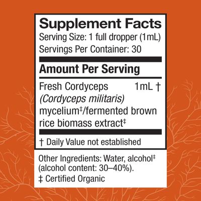 Host Defense Cordyceps Extract - Immune &amp; Energy Support Supplement - Kidney Health Supplement with Cordyceps - Fitness Support Supplement to Aid Oxygen Uptake - 1 fl oz (30 Servings)*