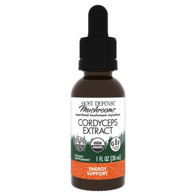 Host Defense Cordyceps Extract - Immune &amp; Energy Support Supplement - Kidney Health Supplement with Cordyceps - Fitness Support Supplement to Aid Oxygen Uptake - 1 fl oz (30 Servings)*