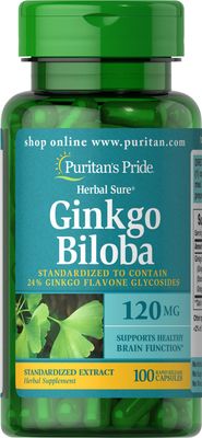 Puritan&#39;s Pride Ginkgo Biloba Standardized Extract 120 mg-100 Capsules