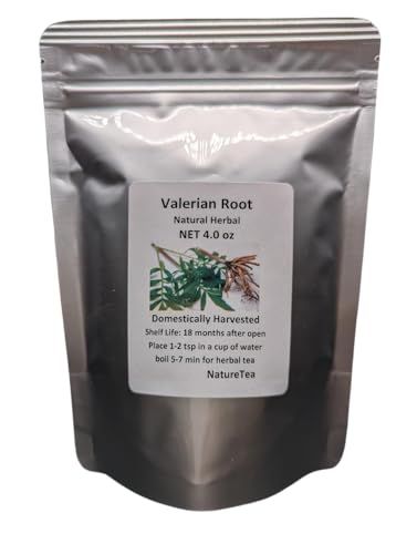 Valerian Root - Valeriana officinalis Dried Loose Root Cut by Nature Tea (4 oz)