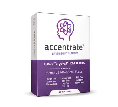 Accentrate for Children - Focus Brain Supplement - Promotes Cognitive Function and Mental Clarity - 1 Month (30 Softgels)