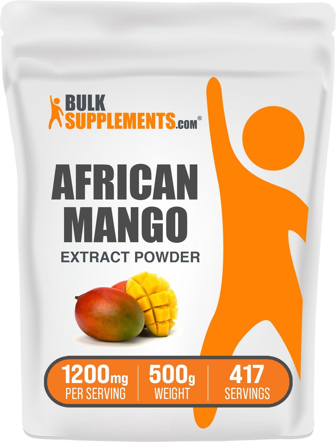 BulkSupplements.com African Mango Extract Powder - Irvingia Gabonensis, African Mango Supplements, African Mango Powder - Gluten Free, 1200mg per Serving, 500g (1.1 lbs) (Pack of 1)