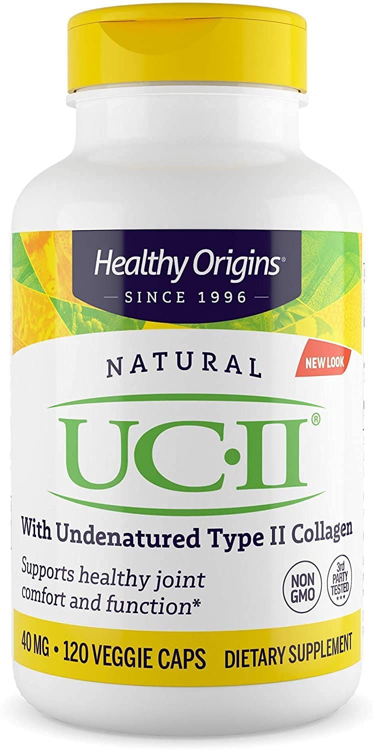 Healthy Origins UC-II, 40 mg - Premium Collagen Supplement for Joint Health, Mobility &amp; Flexibility - Undenatured Type II Collagen - Gluten-Free &amp; Non-GMO Supplement - 120 Veggie Caps
