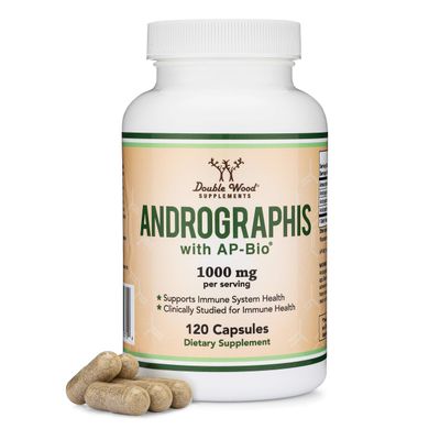 Andrographis Capsules Max Andrographides - 1,000mg Serving Size (120 Capsules) with AP-Bio (Patented Andrographis Paniculata Extract) - Clinically Studied for Immune System Health by Double Wood