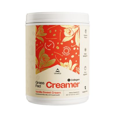 LevelUp Creamer, with Energizing MCT Oil and Collagen Peptides, Keto Coffee Creamer, Supports Natural Energy &amp; Ketone Production - Vanilla Sweet Cream, 22.5 oz