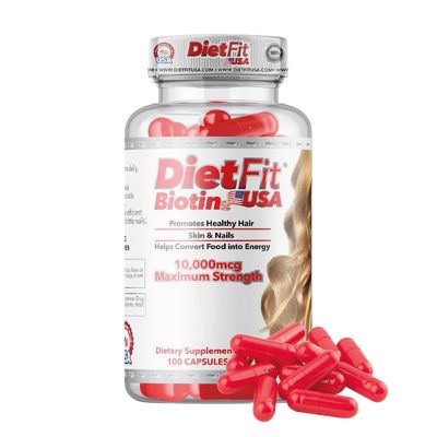 DIETFIT | Biotin 100 Capsules | Radiant Hair, Skin, and Nails Formula | Energizing Nutrient Blend | Advanced Beauty Support | Easy Daily Use | Fitness Supplements | Fitness Solution