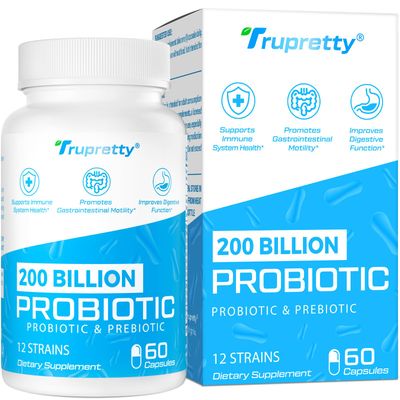 200 Billion Cfus 12 Strains Probiotics - Probiotics for Women Men, Daily Probiotic Supplement with 3 Prebiotic, for Support Immune, Gut Digestive Health, Shelf Stable, 60 Capsules (60-Days Supply)