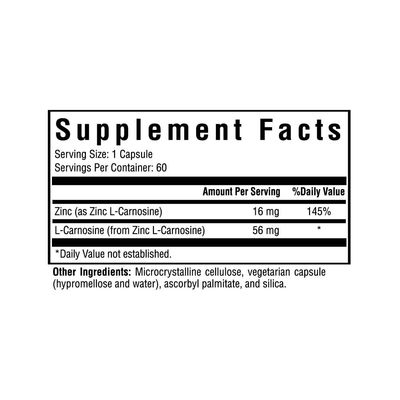 Seeking Health Zinc Carnosine - Digestive Health &amp; Immune System Support Supplement - Zinc L-Carnosine Capsules for Antioxidant Support - 60 Capsules