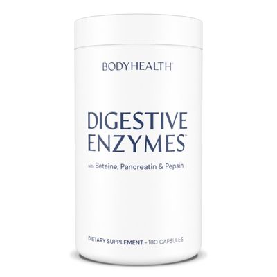 BodyHealth Digestive Enzymes Full Spectrum Digestive Support (180 caps), Betaine, Pepsin, Pancreatin BPP Loaded with Enzymes and Probiotics, Relief for Stomach Bloating, Heartburn, Gas, Constipation