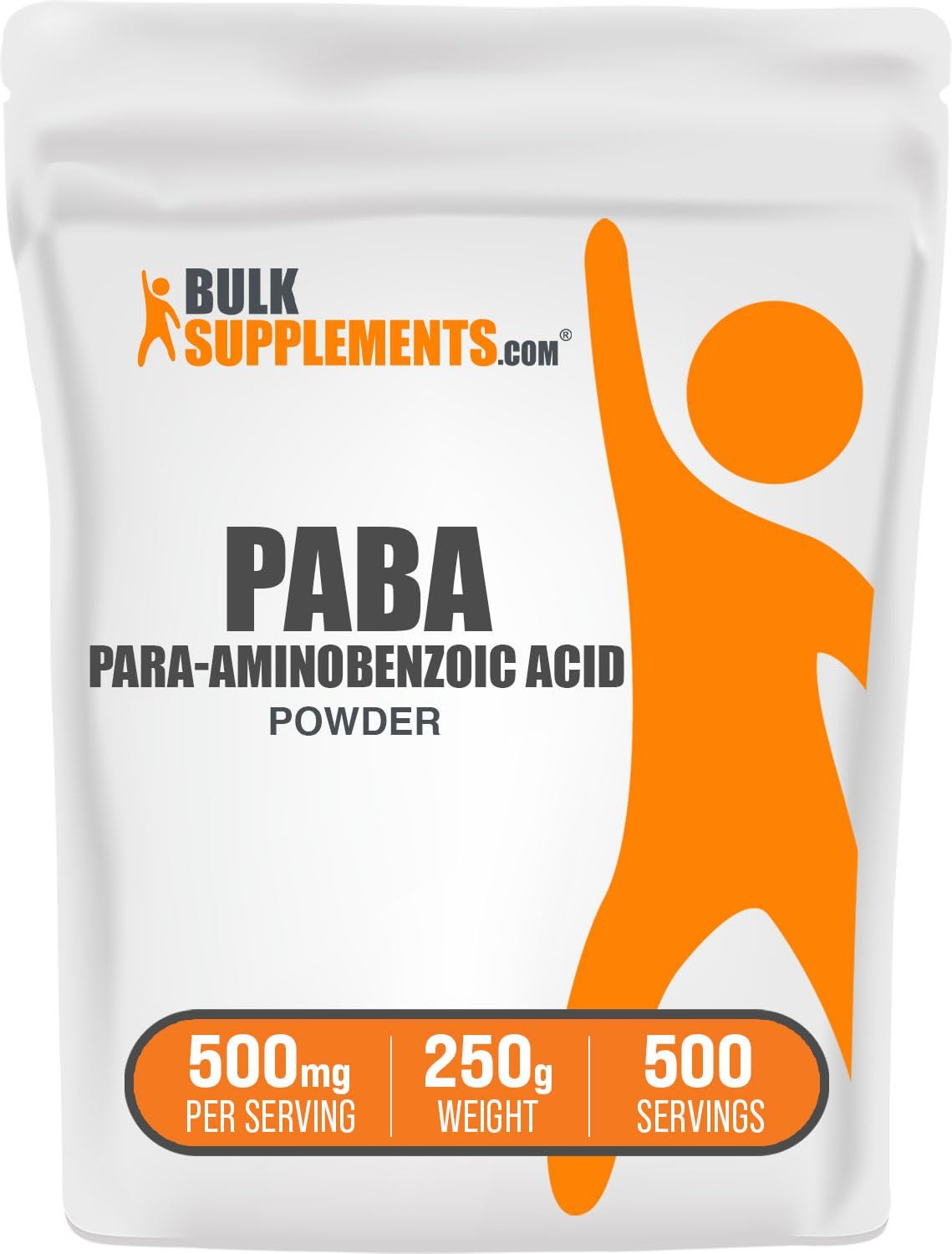 BulkSupplements.com PABA Powder - para Aminobenzoic Acid, PABA 500mg - PABA Supplement for Wellness - Vegan &amp; Gluten Free, 500mg per Serving, 250g (8.8 oz) (Pack of 1)