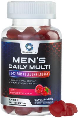 Men Multi Vitamin Gummy - Multi-Vitamin for Men Daily Nutritional Support with Vitamins A, C, D, E, B12, Zinc, Folate, Biotin &amp; More - Focus, Energy, Memory &amp; Immune Health Support - 60 Gummies