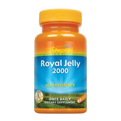 Thompson Royal Jelly Ultra Potency, 2000 Mg | Protein-Based Bee Product | Natural Source of Trace Vitamins &amp; Minerals | 60 Vegetarian Capsules